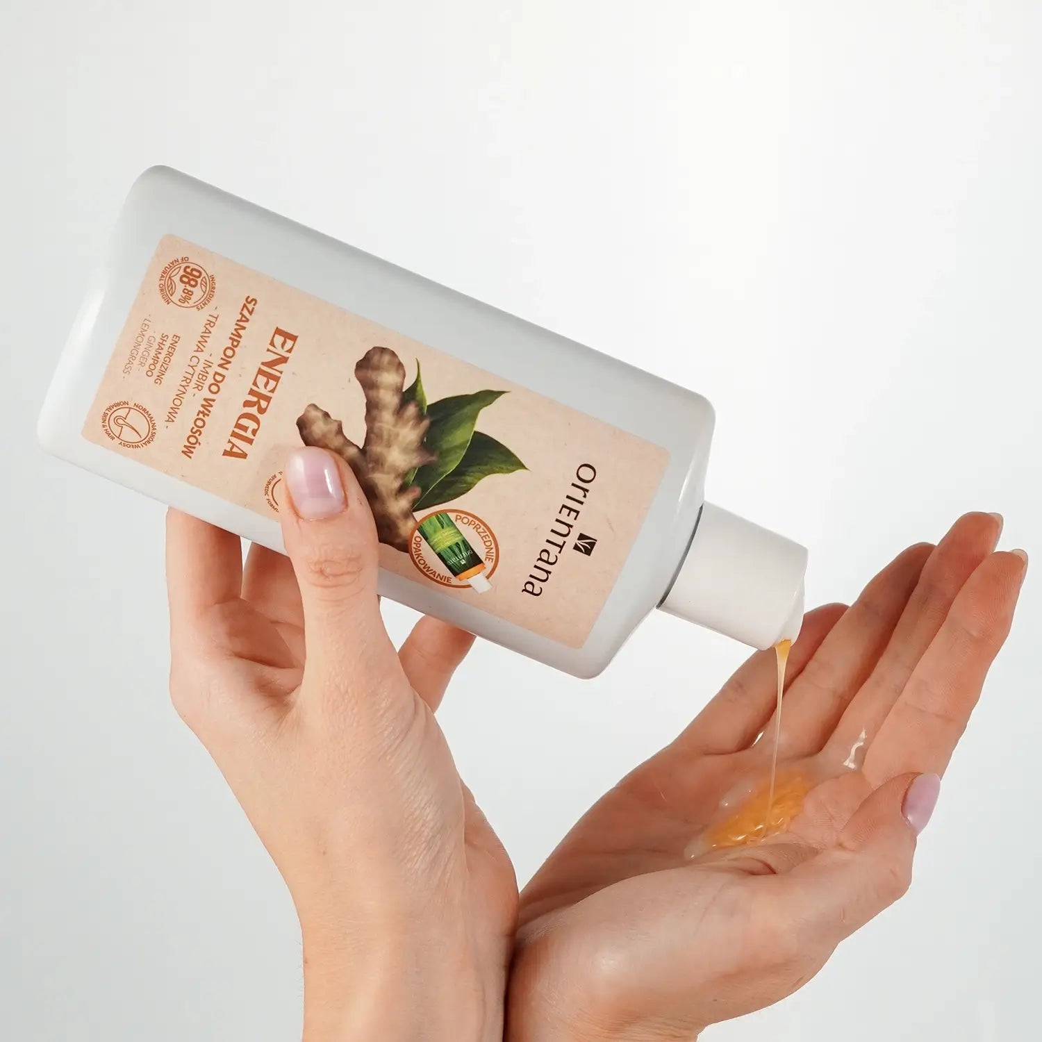 Ajurwedyjski szampon do włosów IMBIR i TRAWA CYTRYNOWA 210 ml - Orientana