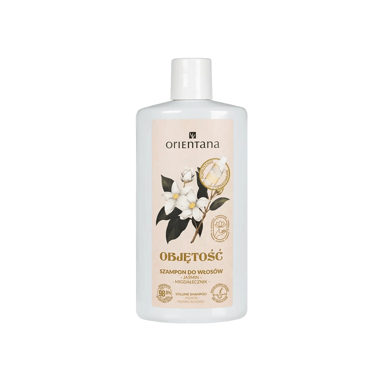 Ajurwedyjski szampon do włosów JAŚMIN i MIGDAŁECZNIK 210 ml - Orientana