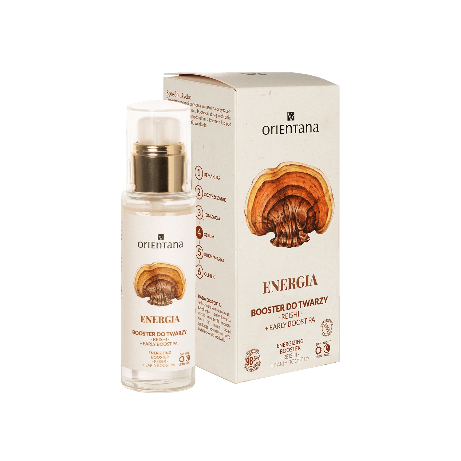 Booster energetyzujący REISHI i CZERWONA ALGA na dzień 30 ml - Orientana