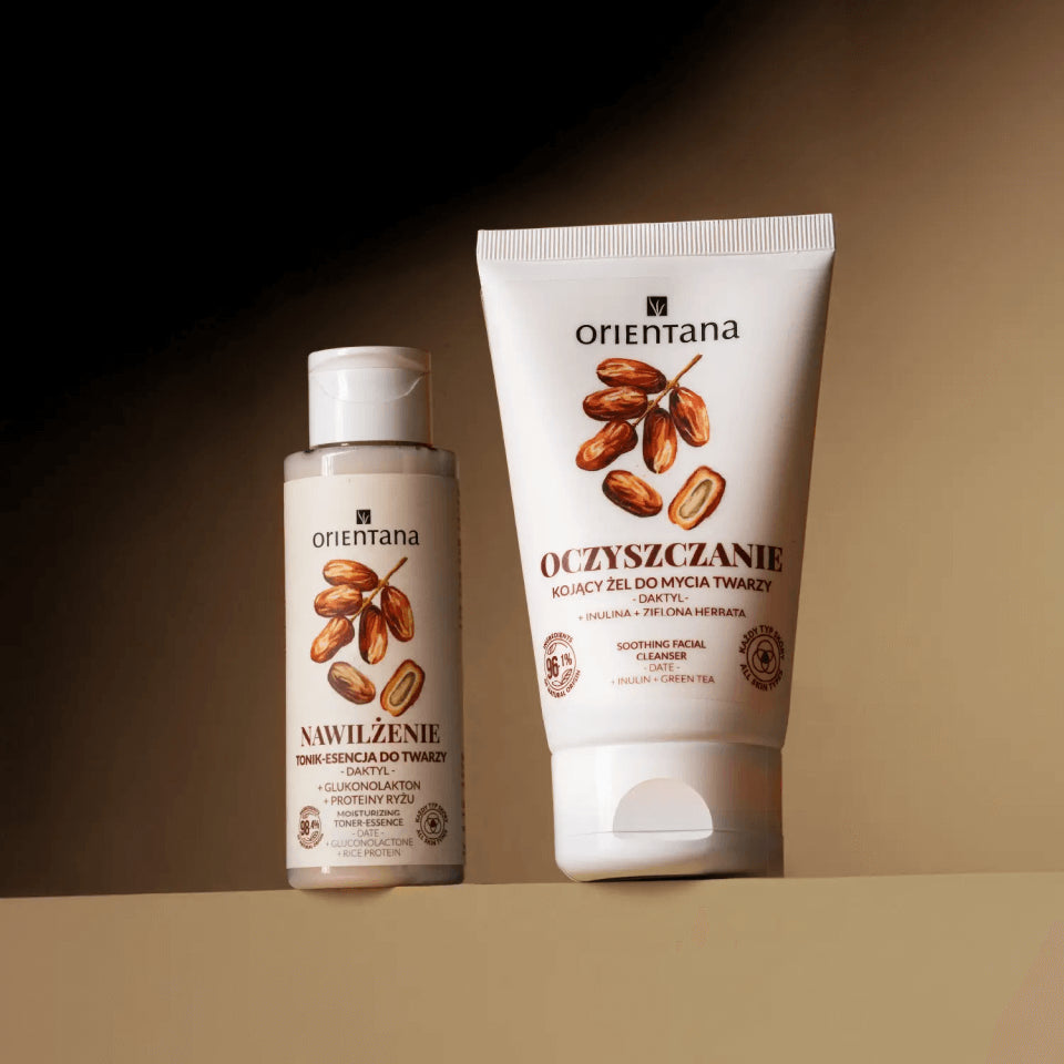 Kojący żel do mycia twarzy z inuliną, zieloną herbatą i daktylem 125 ml