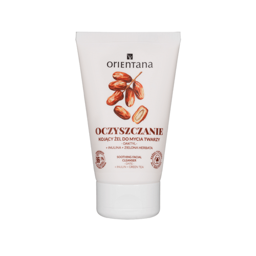 Kojący żel do mycia twarzy z inuliną, zieloną herbatą i daktylem 125 ml