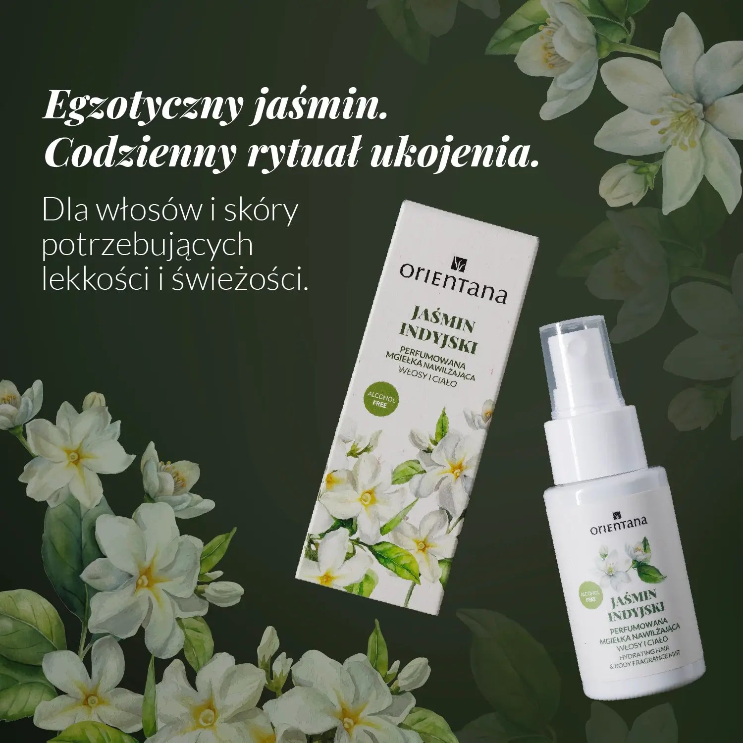 Egzotyczny jaśmin codzienny rytuał ukojenia Mgiełka do włosów i ciała jaśmin indyjski 50 ml - Orientana