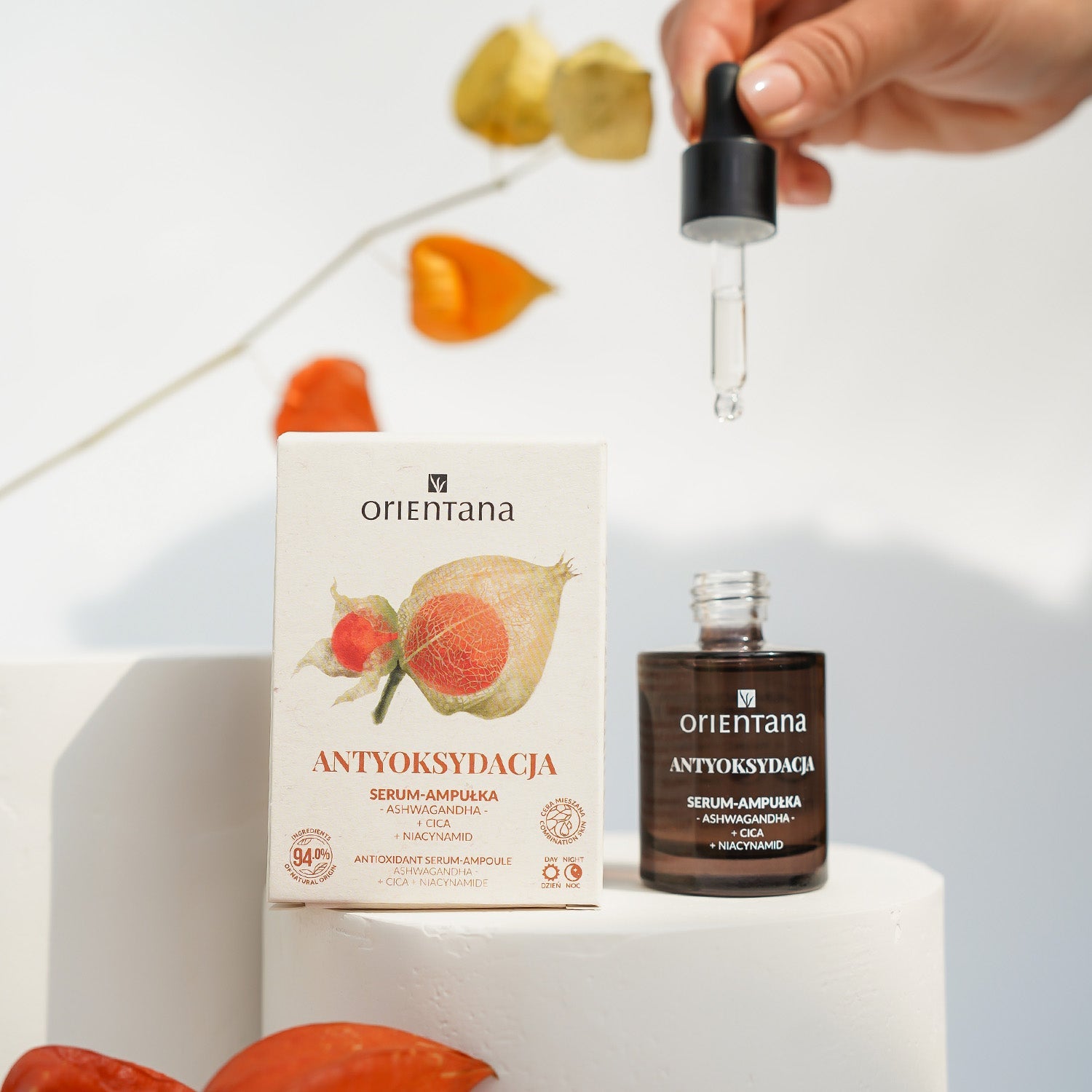 Antyoksydacyjne serum - ampułka ASHWAGANDHA CICA NIACYNAMID 30 ml - Orientana