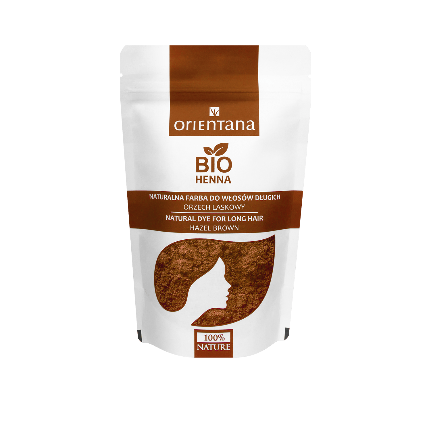 BIO HENNA naturalna farba do włosów długich ORZECH LASKOWY 100 g - Orientana