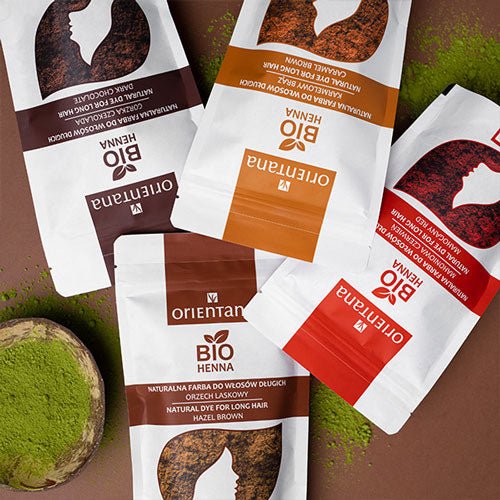 BIO HENNA naturalna farba do włosów długich ORZECH LASKOWY 100 g - Orientana