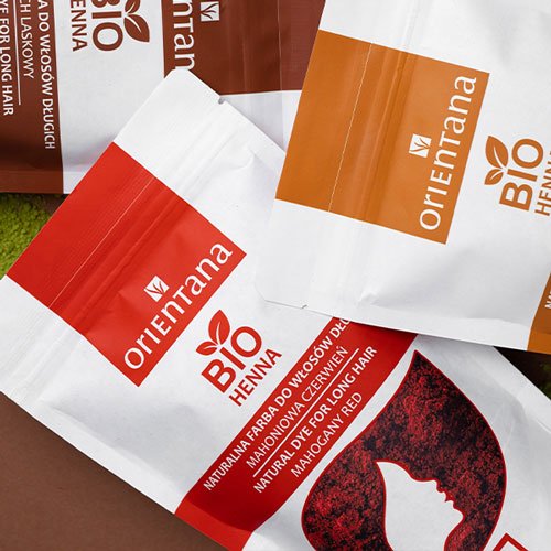 BIO HENNA naturalna farba do włosów MAHONIOWA CZERWIEŃ 100 g - Orientana