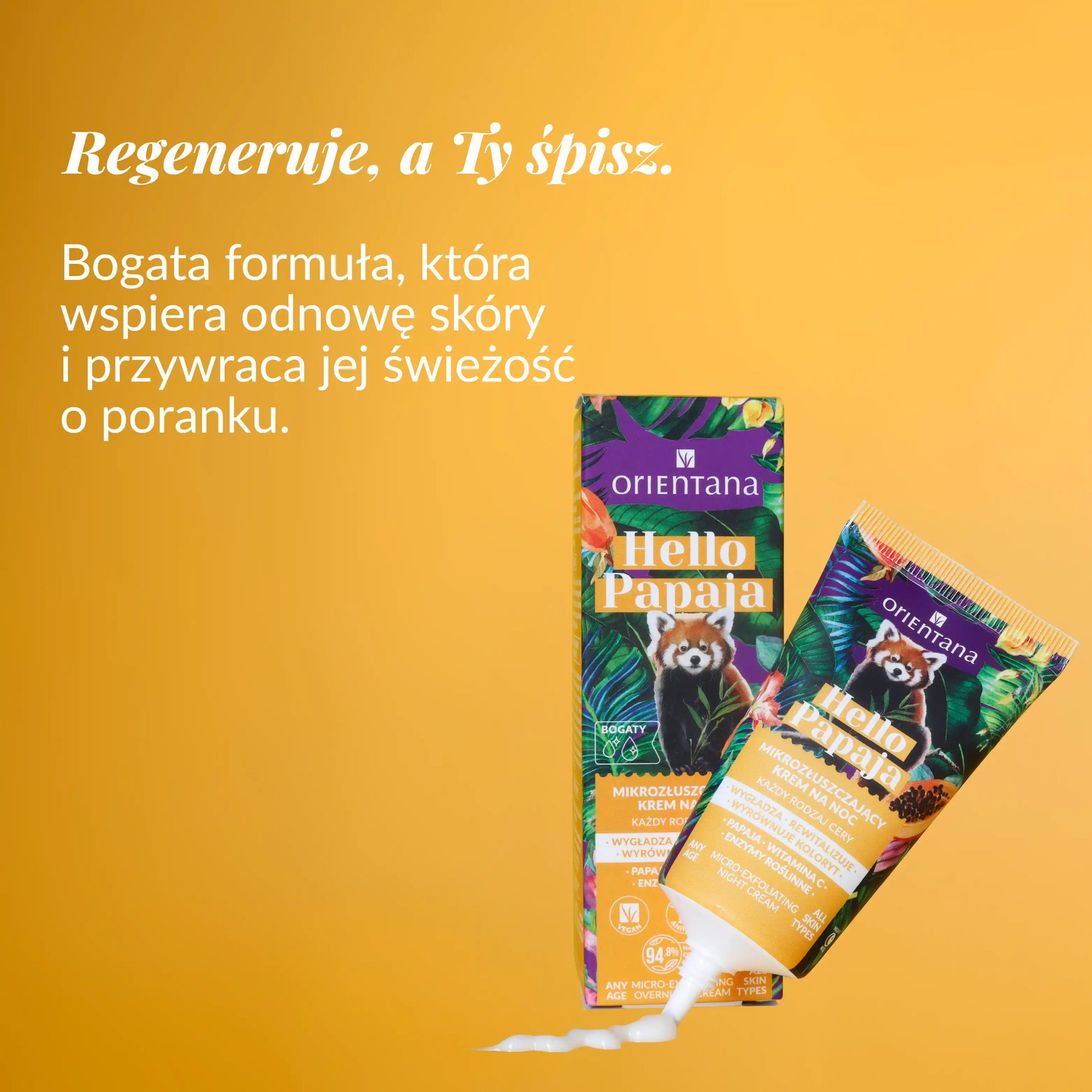 Regeneruje, a Ty śpisz Delikatny krem mikrozłuszczający na noc z witaminą C i enzymami 40 ml