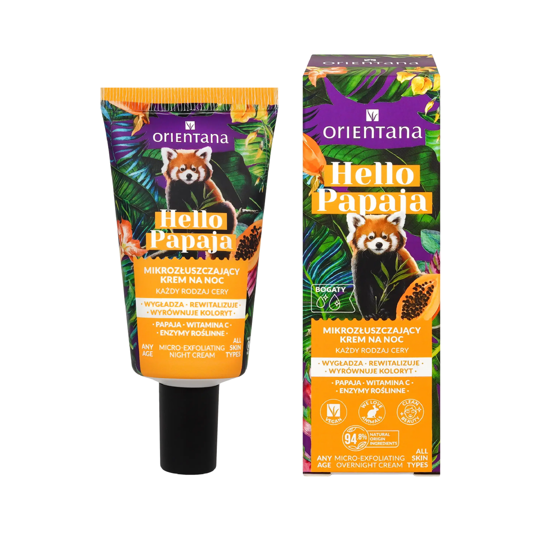 Delikatny krem mikrozłuszczający na noc z witaminą C i enzymami 40 ml - Orientana