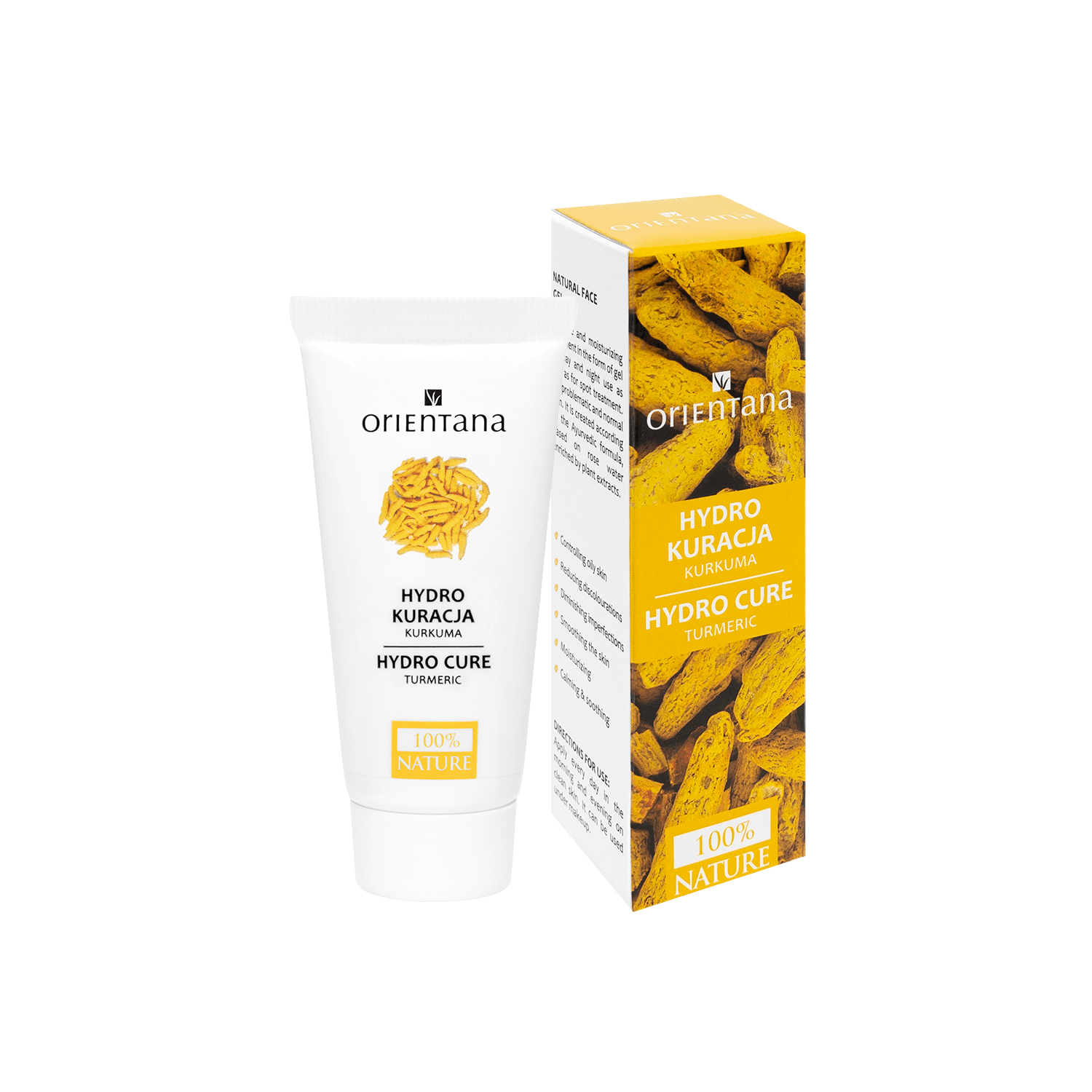 Hydrokuracja do twarzy z KURKUMĄ 30 ml - Orientana