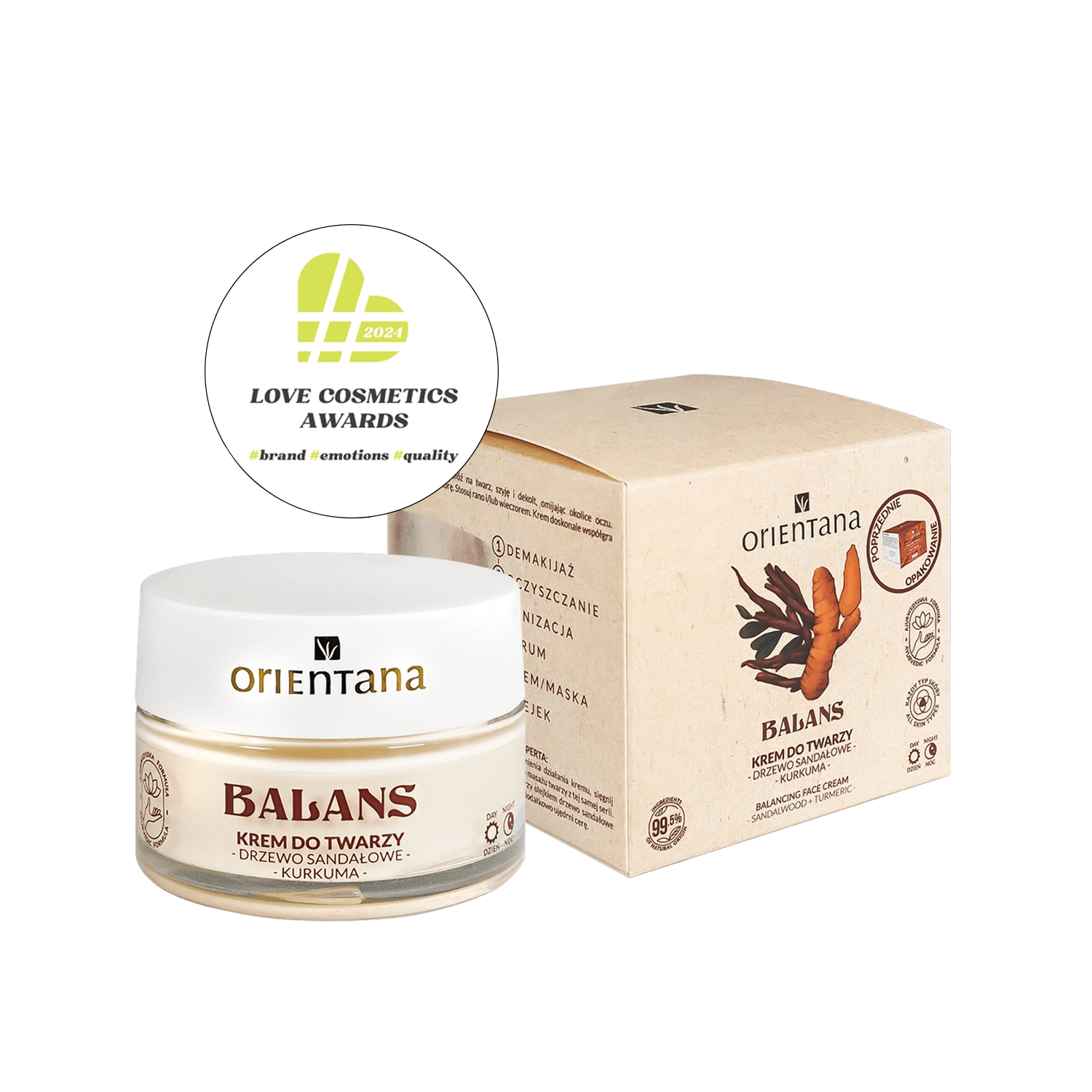 Krem do twarzy drzewo sandałowe i kurkuma 50 ml - Orientana
