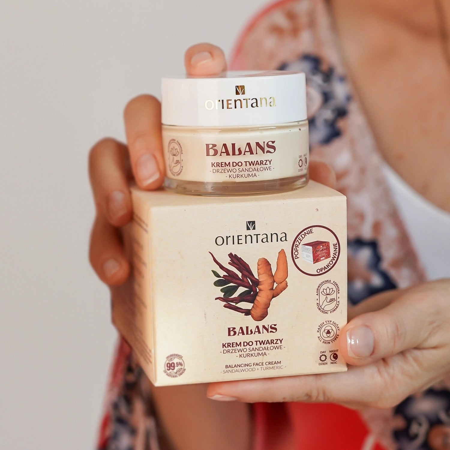 Krem do twarzy drzewo sandałowe i kurkuma 50 ml - Orientana
