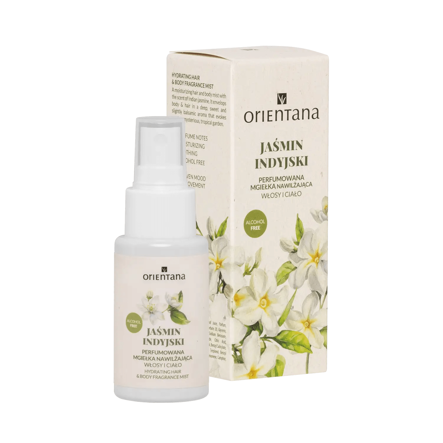 Mgiełka do włosów i ciała Jaśmin Indyjski 50 ml - Orientana