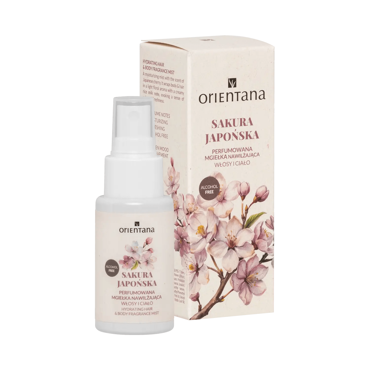 Mgiełka Sakura Japońska do włosów i ciała 50 ml - Orientana