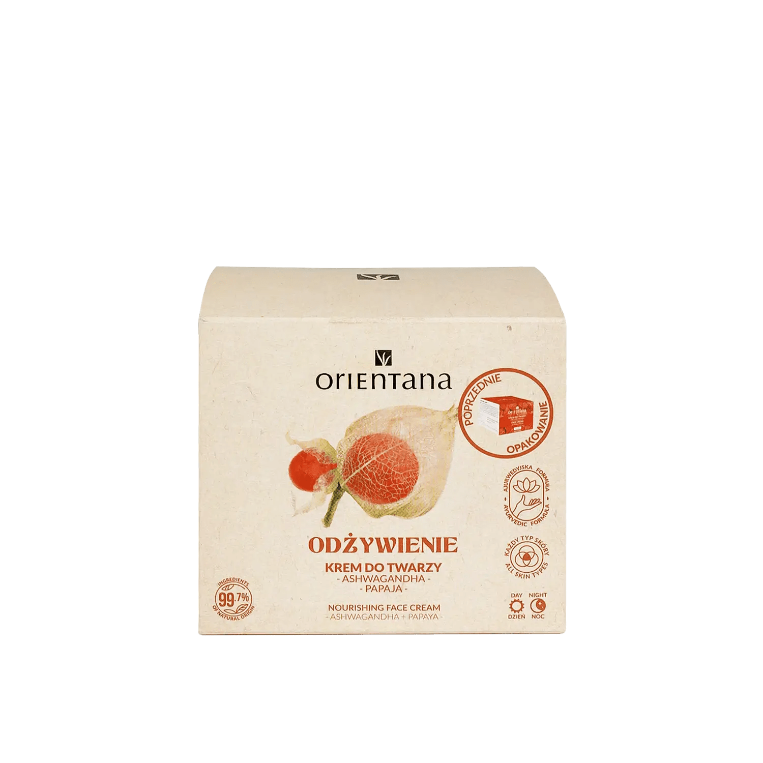 Odżywczy krem do twarzy ASHWAGANDHA 40 ml - Orientana