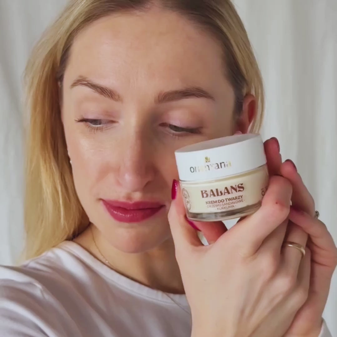 Load video: Krem do twarzy drzewo sandałowe i kurkuma 50 ml - Orientana