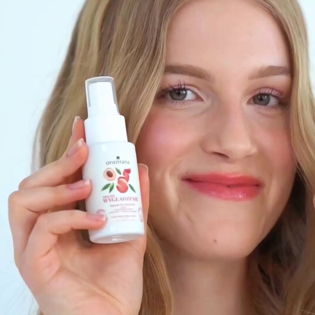 Load video: Trychologiczne wygładzające serum do włosów Liczi Glukonolakton Pektyny Kwas mlekowy 50 ml - Orientana
