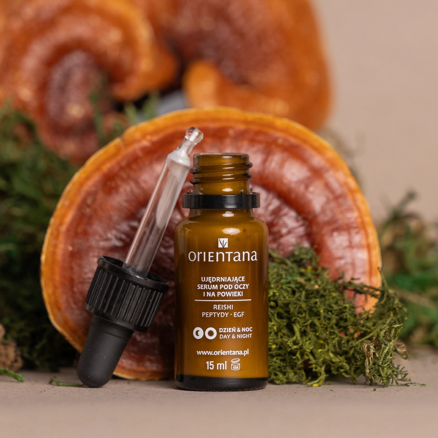 Serum pod oczy i na powieki REISHI i PEPTYDY EGF 15 ml - Orientana