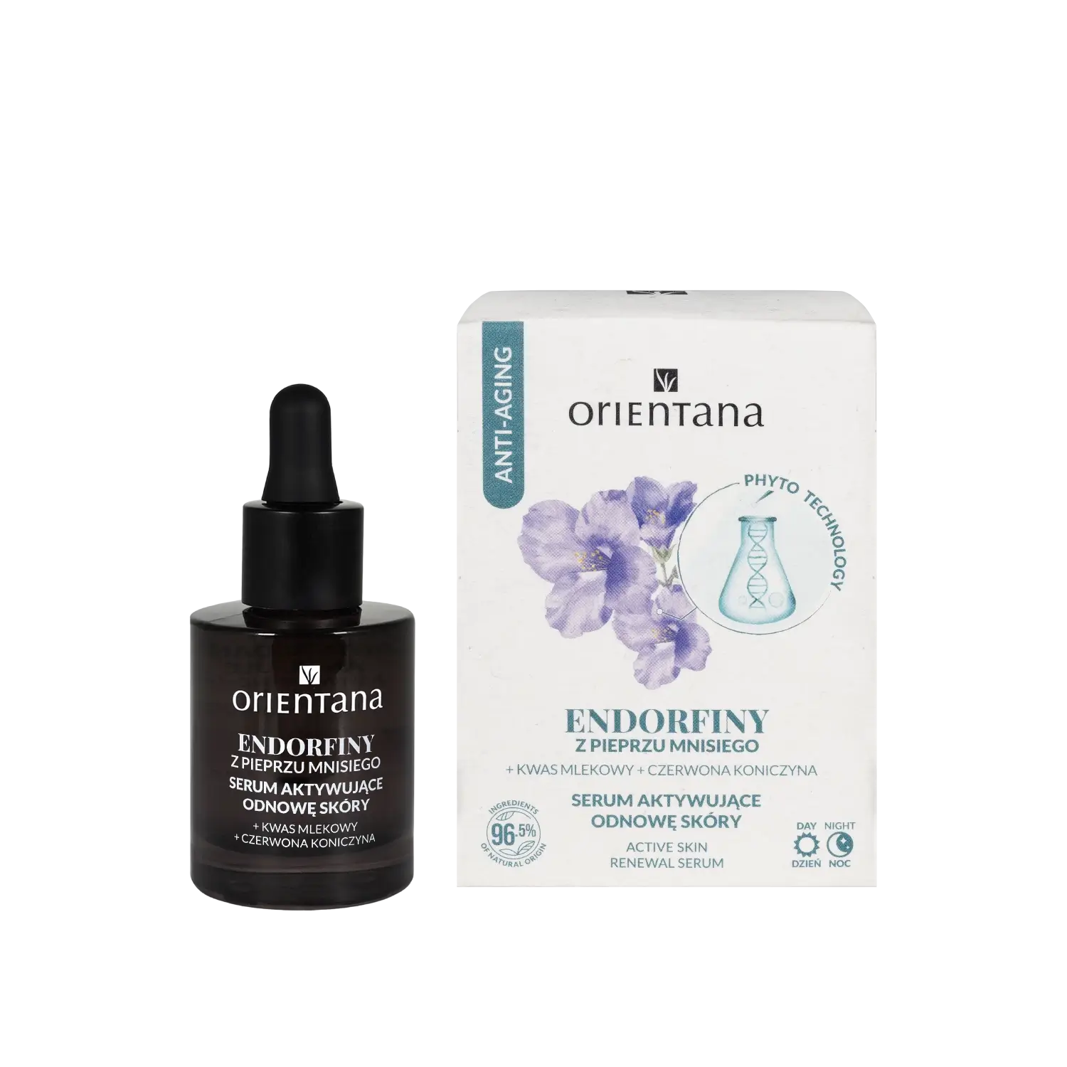 Serum z fitohormonami aktywujące odnowę skóry endorfiny + czerwona koniczyna + witamina E 30 ml