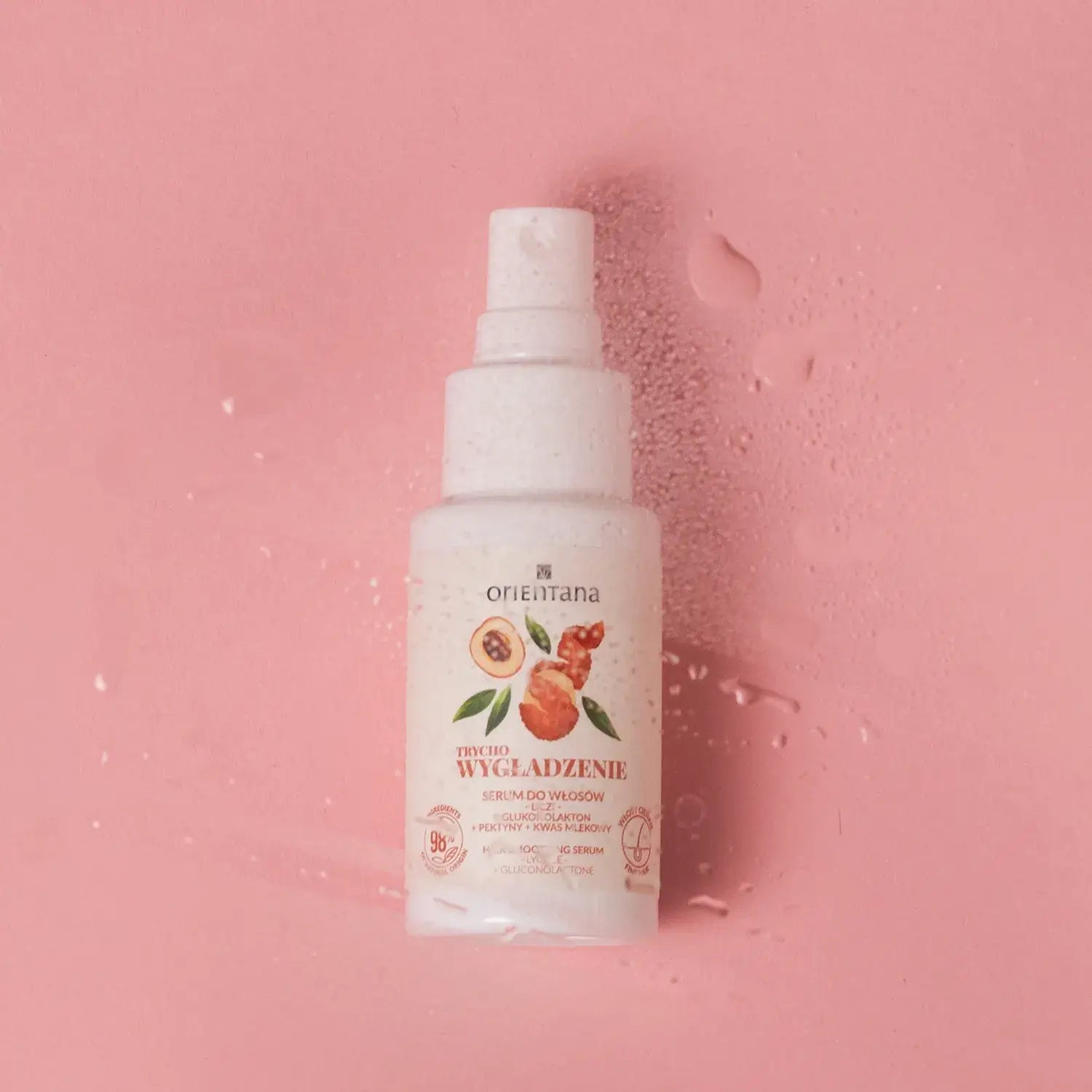 Trychologiczne wygładzające serum do włosów Liczi Glukonolakton Pektyny Kwas mlekowy 50 ml - Orientana